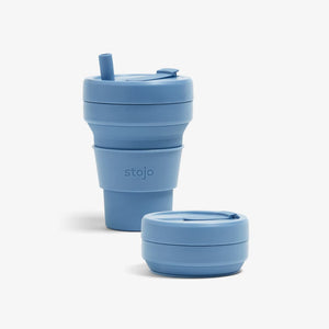 Zusammenklappbarer Reisebecher – zusammengeklappte Verpackung 473 ml